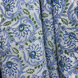 Block Print Blue Lotus Flowers on Zen background