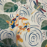 (Hand stamped Batik) Koi and dragonfly Multi with Panel