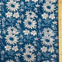Block Print Sea of Blue Flowers
