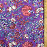 Block Print Blush Floral on Lavendar Background