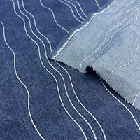 European Sashiko Waves on Denim