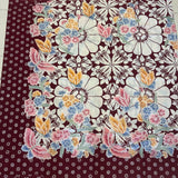 (Hand stamped Batik) Flowers with Butterflies Red