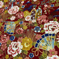 Japanese Kimono Girls with Mount Fuji Scene Vintage