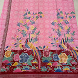 (Hand stamped Batik) Pair of Birds under the Bamboo Trees