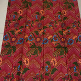 Batik Flower Stalks with V Geometry Red