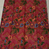 Batik Flower Stalks with V Geometry Red