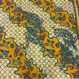 (Handprinted Batik) Phoenix Dancing Diagonal Yellow Mustard