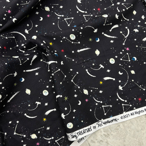 Riley Blake Tiny Treaters Milky Way Outer Space Glow in the Dark Fabric