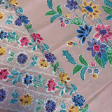 (Hand stamped Batik) Dancing Flowers with Panels Nude
