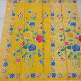 (Hand stamped Batik) Stalk of Flowers Yellow