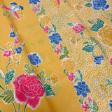 (Hand stamped Batik) Stalk of Flowers Yellow