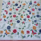 (Hand-stamped batik) Flowers Butterflies Vines Multi
