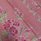 (Hand stamped Batik) Stalk of Flowers Watermelon Pink