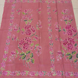 (Hand stamped Batik) Stalk of Flowers Watermelon Pink