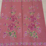 (Hand stamped Batik) Stalk of Flowers Watermelon Pink