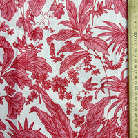 Block Print Tropical Forest Red