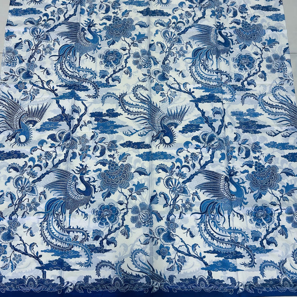 (Hand-stamped) Phoenix among the Flowers and Clouds Porcelain