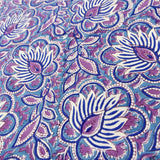 Block Print Peacock Floral Purple