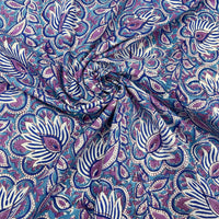 Block Print Peacock Floral Purple