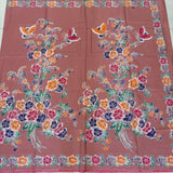 (Hand stamped Batik) Stalk of Flowers Dusty Salmon