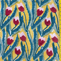 Block Print Fields of Tulips Yellow