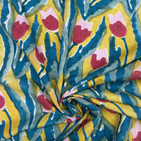 Block Print Fields of Tulips Yellow