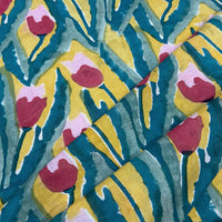 Block Print Fields of Tulips Yellow