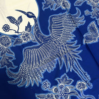 (Hand stamped Batik) Fly to the Moon Royal Blue
