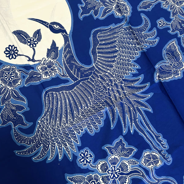 (Hand stamped Batik) Fly to the Moon Royal Blue