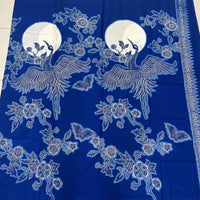 (Hand stamped Batik) Fly to the Moon Royal Blue