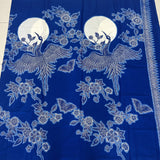 (Hand stamped Batik) Fly to the Moon Royal Blue