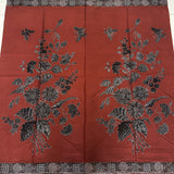 (Hand stamped Batik) Stalks of Flowers Caramel