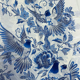 (Hand stamped Batik) Birds gathered on Trees Porcelain
