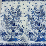 (Hand stamped Batik) Birds gathered on Trees Porcelain