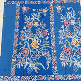 (Hand-stamped batik) Butterflies among the Flowers Stalks Sky Blue
