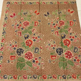 (Hand stamped Batik) Stalks of Flowers with Butterflies Nude