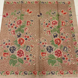 (Hand stamped Batik) Stalks of Flowers with Butterflies Nude