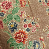 (Hand stamped Batik) Stalks of Flowers with Butterflies Nude