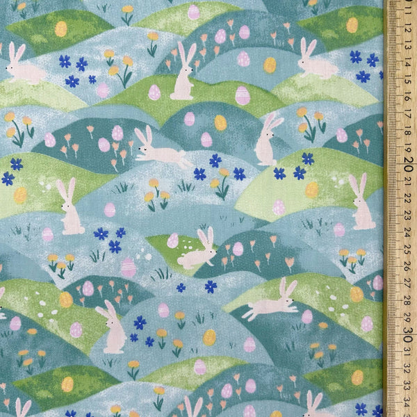 70cm - Bunnies in Wonder Land Green