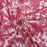 Block Print Tropical Forest Red