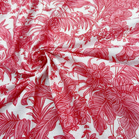 Block Print Tropical Forest Red