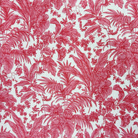 Block Print Tropical Forest Red