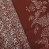 (Hand stamped Batik) Stalks of Flowers Caramel