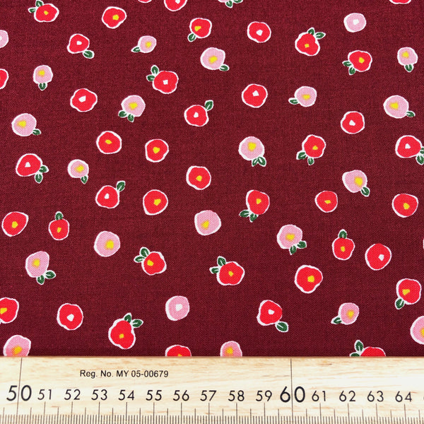 110cm - Tsubaki from Iroha Komon series Cosmo Textile Cherry