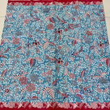 (Hand stamped Batik) Birds on Tree with Flowers