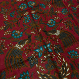 Batik Bird among the Flowers Motif Red