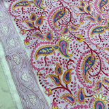 Block Print Pink Paisleys Lilac Background