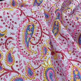 Block Print Pink Paisleys Lilac Background