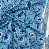 Block Print Carnations in Blue