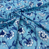 Block Print Carnations in Blue
